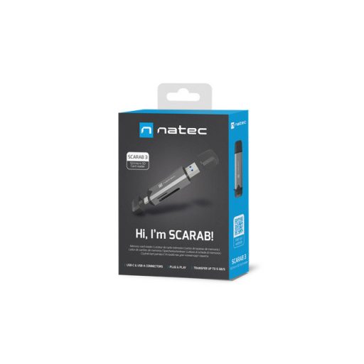 NATEC NCZ-2262 kártyaolvasó USB 3.1 Belső Fekete, Sötétszürke