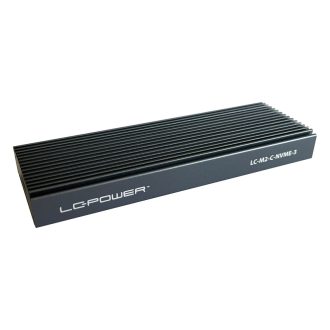   LC-Power LC-M2-C-NVME-3 tárolóegység burkolat Külső SSD ház Fekete M.2