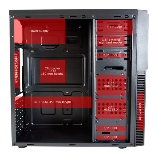 LC-Power LC-7041B-ON Midi Tower Fekete
