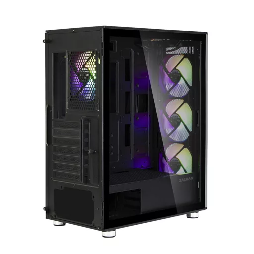 Zalman I3 Neo ATX Mid Tower PC Case Mesh front for efficient cooling Pre-installed fan 3 Midi Tower Fekete