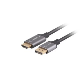   Lanberg CA-DPHD-20CU-0018-BK video átalakító kábel 1,8 M DisplayPort HDMI A-típus (Standard) Fekete, Ezüst