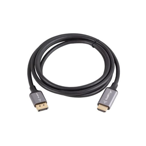 Lanberg CA-DPHD-20CU-0018-BK video átalakító kábel 1,8 M DisplayPort HDMI A-típus (Standard) Fekete, Ezüst