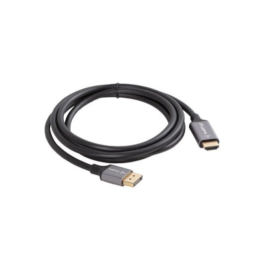 Lanberg CA-DPHD-20CU-0018-BK video átalakító kábel 1,8 M DisplayPort HDMI A-típus (Standard) Fekete, Ezüst