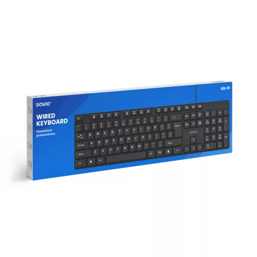 Savio KB-01 billentyűzet Otthoni/irodai USB QWERTY Amerikai angol Fekete