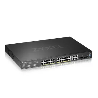   Zyxel GS2220-28HP-EU0101F hálózati kapcsoló Vezérelt L2 Gigabit Ethernet (10/100/1000) Ethernet-áramellátás (PoE) támogatása Fekete