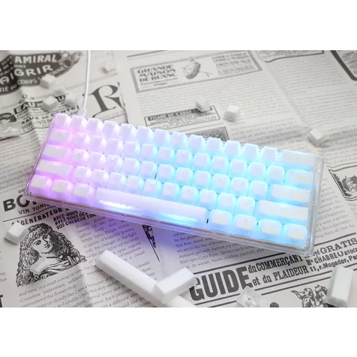 Ducky One 3 Aura White Mini billentyűzet Játék USB QWERTY Nemzetközi amerikai Fehér
