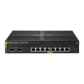   HPE Aruba Networking CX 6000 8p 10M/100M/1G Class4 PoE 2p SFP 1G 67W Switch Vezérelt L2 Gigabit Ethernet (10/100/1000) Ethernet-áramellátás (PoE) támogatása 1U Fekete