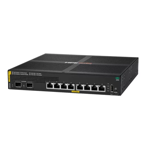 HPE Aruba Networking CX 6000 8p 10M/100M/1G Class4 PoE 2p SFP 1G 67W Switch Vezérelt L2 Gigabit Ethernet (10/100/1000) Ethernet-áramellátás (PoE) támogatása 1U Fekete