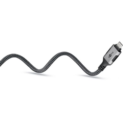 Goobay 70752 csatlakozó átlakító USB C RJ-45 Fekete, Ezüst