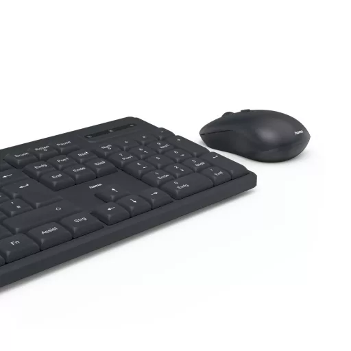 Hama WKM-200 billentyűzet Egér mellékelve Otthoni/irodai Vezeték nélküli RF QWERTZ Német Fekete