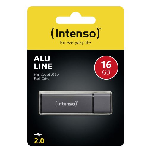 Intenso Alu Line USB flash meghajtó 16 GB USB A típus 2.0 Antracit