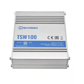   Teltonika TSW100 hálózati kapcsoló Gigabit Ethernet (10/100/1000) Ethernet-áramellátás (PoE) támogatása Kék, Fémes