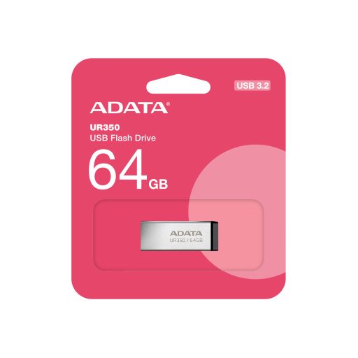 ADATA UR350 USB flash meghajtó 64 GB USB A típus 3.2 Gen 1 (3.1 Gen 1) Fekete