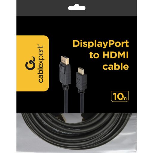 Gembird CC-DP-HDMI-10M video átalakító kábel HDMI A-típus (Standard) DisplayPort Fekete
