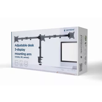 Gembird MA-D3-01 asztali TV konzol 68,6 cm (27") Fekete