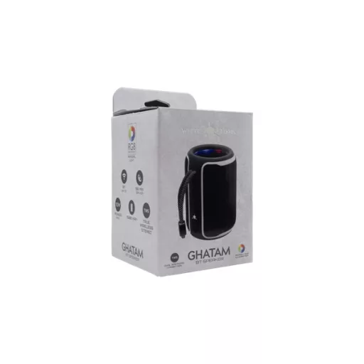 SPK White Shark GBT-3007B/G GHATAM-B/G BLUETOOTH HANGSZÓRÓ 10W, TWS, 1500mA, RGB - Fekete