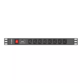   Lanberg PDU-08I-0200-C20-BK áramelosztó egység (PDU) 8 AC kimenet(ek) 1U Fekete