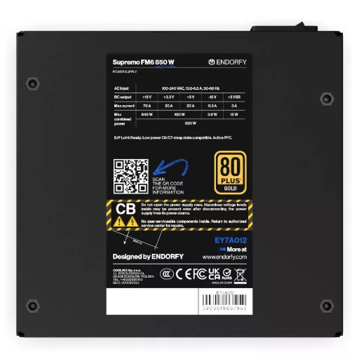 ENDORFY Supremo FM6 850 W 24-pin ATX ATX Fekete