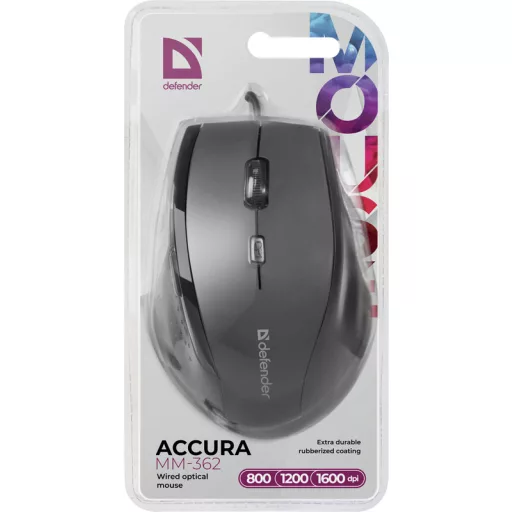 Defender ACCURA MM-362 egér Irodai Jobbkezes USB A típus Optikai 1600 DPI