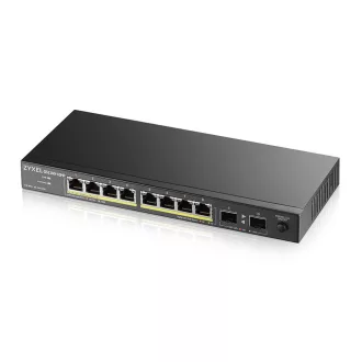   Zyxel GS1100-10HP v2 Beállítást nem igénylő (unmanaged) Gigabit Ethernet (10/100/1000) Ethernet-áramellátás (PoE) támogatása Fekete