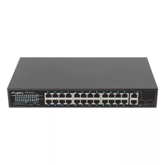   Lanberg RSFE-24P-2C-250 hálózati kapcsoló Beállítást nem igénylő (unmanaged) Gigabit Ethernet (10/100/1000) Ethernet-áramellátás (PoE) támogatása 1U Fekete
