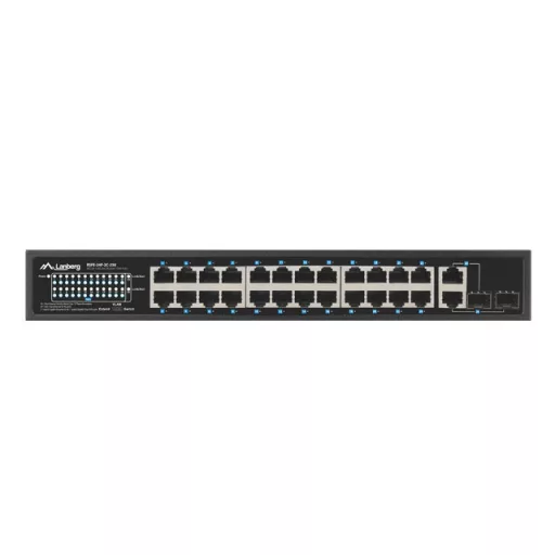 Lanberg RSFE-24P-2C-250 hálózati kapcsoló Beállítást nem igénylő (unmanaged) Gigabit Ethernet (10/100/1000) Ethernet-áramellátás (PoE) támogatása 1U Fekete