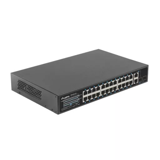 Lanberg RSFE-24P-2C-250 hálózati kapcsoló Beállítást nem igénylő (unmanaged) Gigabit Ethernet (10/100/1000) Ethernet-áramellátás (PoE) támogatása 1U Fekete