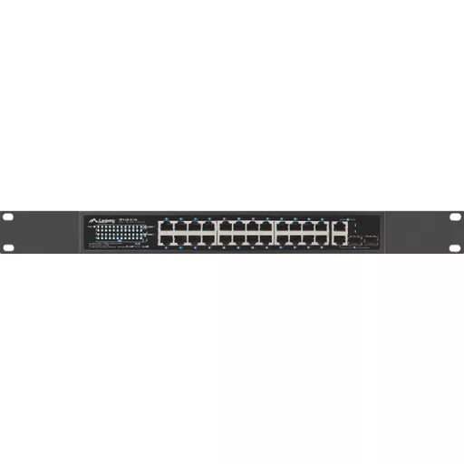Lanberg RSFE-24P-2C-250 hálózati kapcsoló Beállítást nem igénylő (unmanaged) Gigabit Ethernet (10/100/1000) Ethernet-áramellátás (PoE) támogatása 1U Fekete