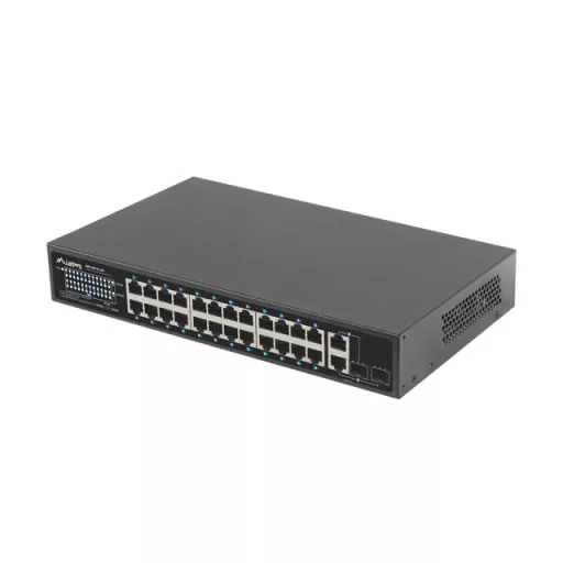 Lanberg RSFE-24P-2C-250 hálózati kapcsoló Beállítást nem igénylő (unmanaged) Gigabit Ethernet (10/100/1000) Ethernet-áramellátás (PoE) támogatása 1U Fekete