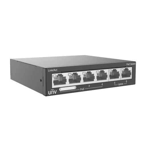 Uniview NSW2020-6T-POE-IN hálózati kapcsoló Beállítást nem igénylő (unmanaged) Fast Ethernet (10/100) Ethernet-áramellátás (PoE) támogatása Szürke