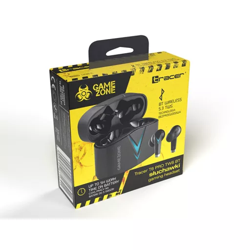 Tracer GAMEZONE T6 PRO TWS Headset True Wireless Stereo (TWS) Hallójárati Játék USB C-típus Bluetooth Fekete