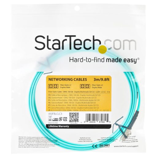 StarTech.com 450FBLCLC3 InfiniBand és száloptikai kábel 3 M LC Türkizkék