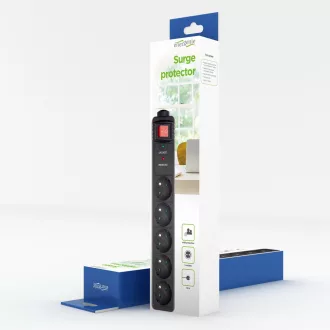   Gembird SPF5-C-10 túlfeszültségvédő Fekete 5 AC kimenet(ek) 250 V 3 M