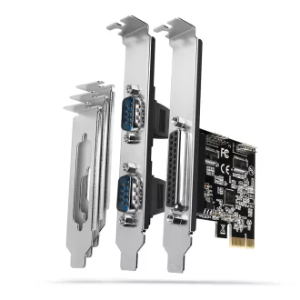   Axagon PCEA-PSN PCIe-Adapter mit 1x Parallel-+ 2x Seriell-Ports - ASIX AX99100 Belső Párhuzamos, RS-232