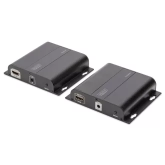   Digitus DS-55122 audió/videó jeltovábbító AV adó- és vevőegység Fekete
