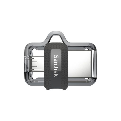 SanDisk Ultra Dual m3.0 USB flash meghajtó 32 GB USB Type-A / Micro-USB 3.2 Gen 1 (3.1 Gen 1) Fekete, Ezüst, Átlátszó