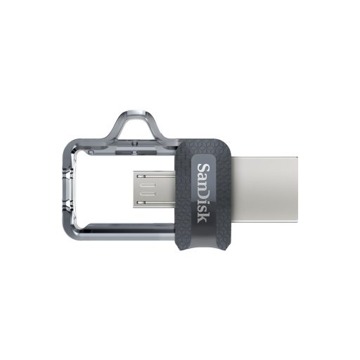 SanDisk Ultra Dual m3.0 USB flash meghajtó 32 GB USB Type-A / Micro-USB 3.2 Gen 1 (3.1 Gen 1) Fekete, Ezüst, Átlátszó