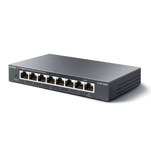 TP-Link TL-RP108GE hálózati kapcsoló Vezérelt L2 Gigabit Ethernet (10/100/1000) Ethernet-áramellátás (PoE) támogatása Fekete