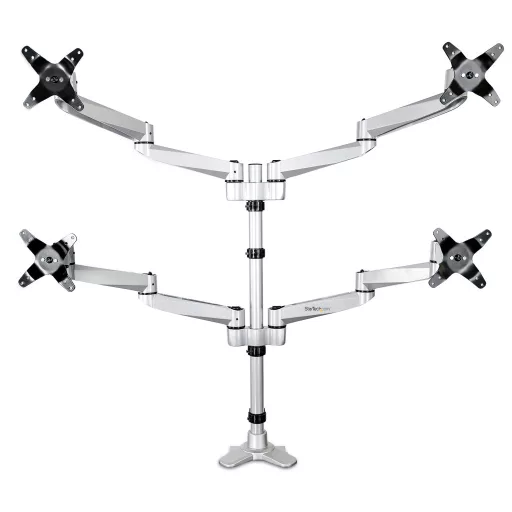 StarTech.com ARMQUADPS asztali TV konzol 68,6 cm (27") Ezüst