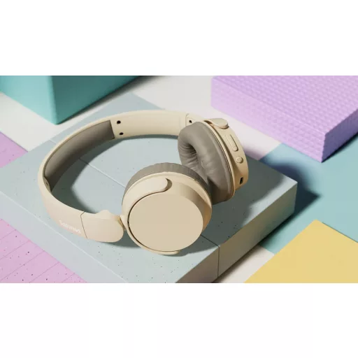 Philips TAH3209BG/00 fejhallgató és headset Vezeték nélküli Fejpánt Hívás/zene Bluetooth Bézs