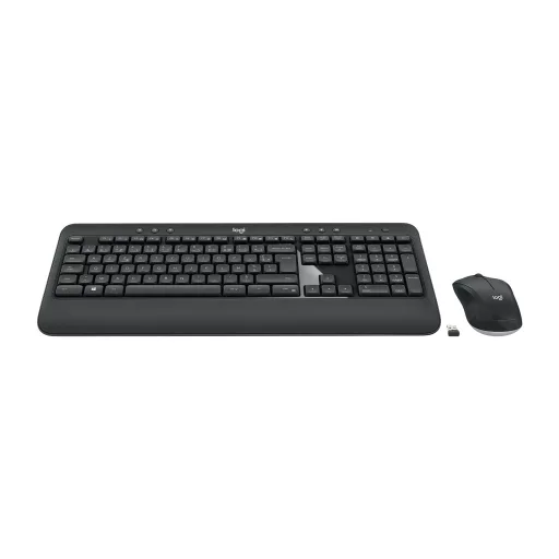 Logitech 920-008676 billentyűzet Egér mellékelve Univerzális Vezeték nélküli RF AZERTY Francia Fekete