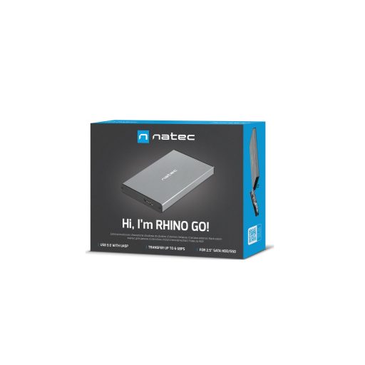 NATEC Rhino GO HDD/SSD ház Szürke 2.5"