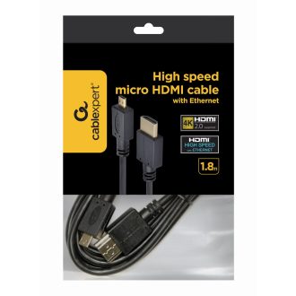   Gembird 1.8m HDMI-M/micro HDMI-M HDMI kábel 1,8 M HDMI A-típus (Standard) HDMI D-típus (Micro) Fekete