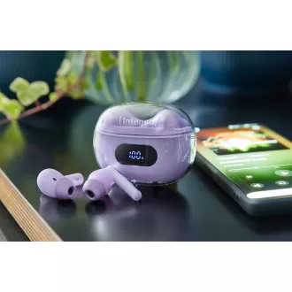   Intenso T313AE Headset True Wireless Stereo (TWS) Hallójárati Hívások/zene/sport/általános USB C-típus Bluetooth Lila