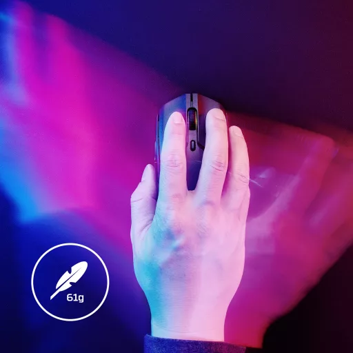 HyperX Pulsefire Haste 2 Wireless White Gaming Mouse egér Játék Kétkezes RF vezeték nélküli + Bluetooth 26000 DPI