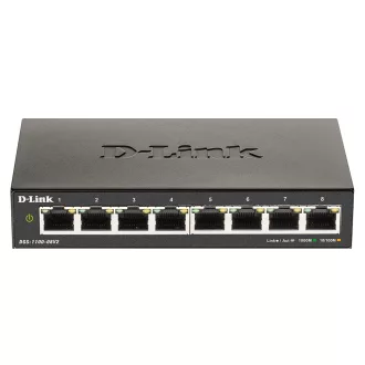   D-Link DGS-1100-08V2 Vezérelt L2 Gigabit Ethernet (10/100/1000) Fekete