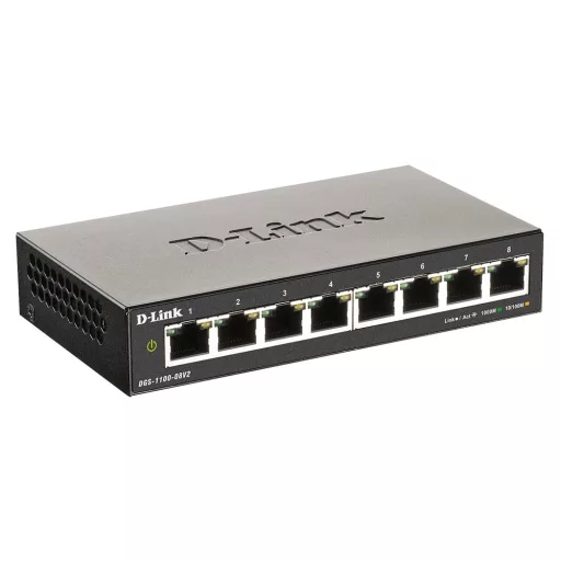 D-Link DGS-1100-08V2 Vezérelt L2 Gigabit Ethernet (10/100/1000) Fekete
