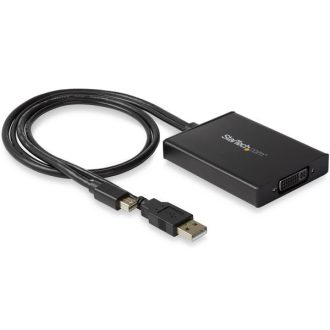   StarTech.com MDP2DVID2 video átalakító kábel 0,358 M Mini DisplayPort + USB Type-A DVI-I Fekete