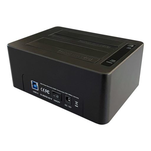 LC-Power LC-DOCK-U3-V dokkoló állomás tárolóegységhez USB 3.2 Gen 1 (3.1 Gen 1) Type-B Fekete