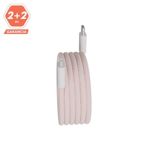 KAB AVAX CB611P MAGNETY 27W USB-C - LIGHTNING mágneses gyorstöltő kábel, fonott, rózsaszín - 1m